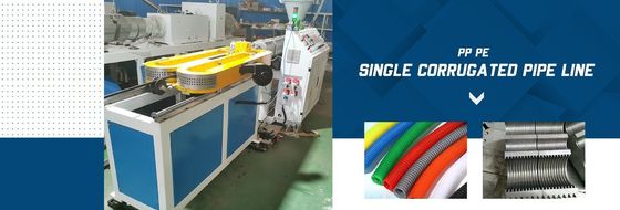 200 Kg/H Output PVC Single Wall Corrugated Pipe Extrusion Line Machine for Qingdao Port