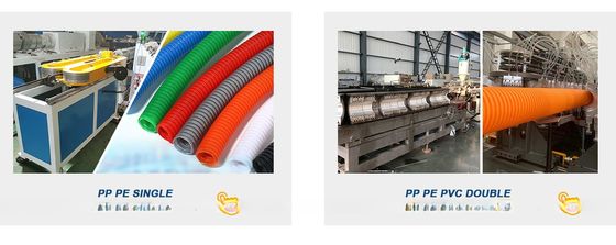 SJ65/33 PE PVC Single Wall Corrugated Pipe Extruder Production Line in Fastest Speed
