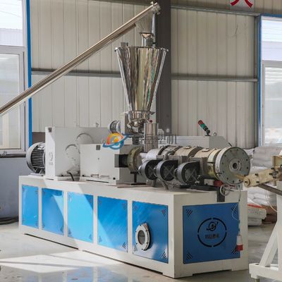 Double Screw PVC Pipe Extruder Machine with Deep Screw Channel Structure and Exhaust