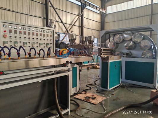 12-50 Mm PVC Fiber Reinforced Pipe Production Line / PVC Garden Hose Making Machine