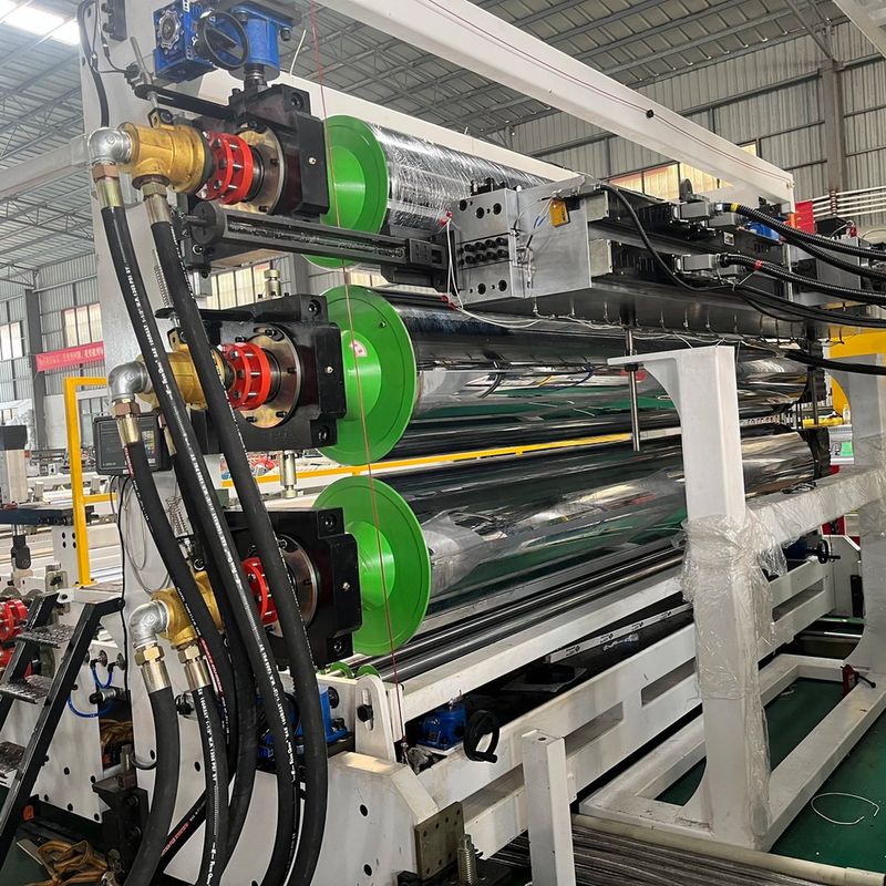 ABB / DELTA Inverter 35 rpm Screw Speed 600-3500 mm wide Plastic PP PE HIPS ABS Sheet Production Line